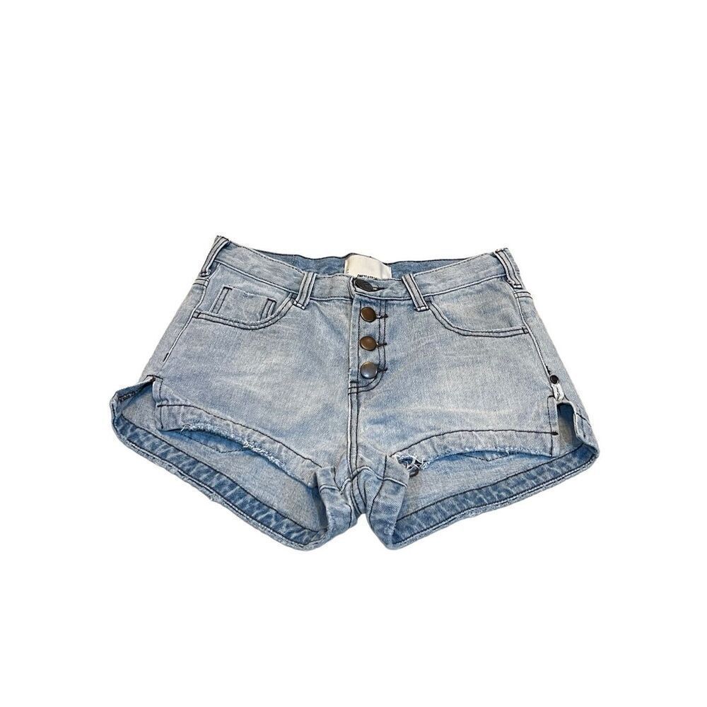 One Teaspoon Button Fly Distressed Denim Shorts Size 25